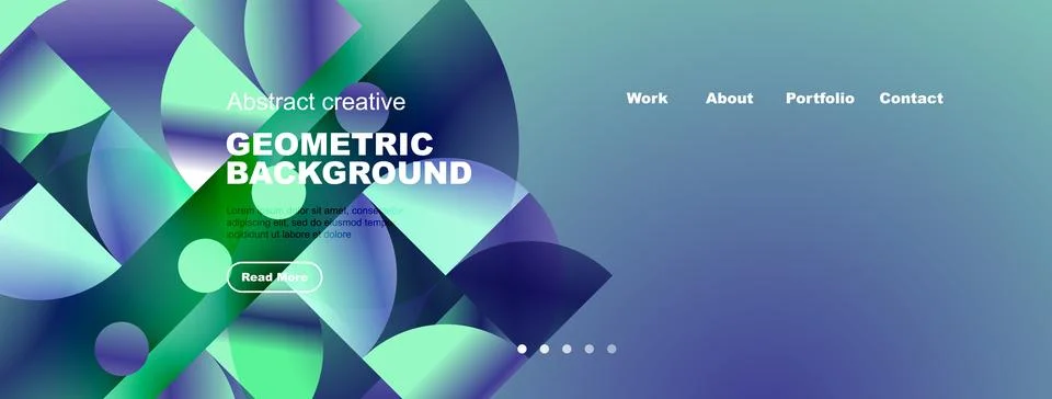 Abstract geometric background features vibrant purple, green hues. Website 스톡 일러스트