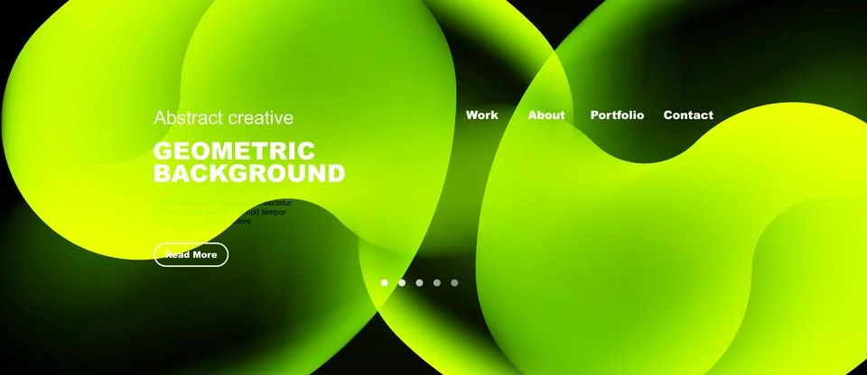 Abstract geometric background features vibrant green shapes. Dark space creat Stockillustratie