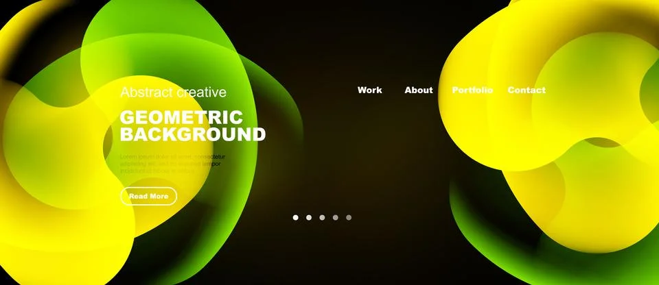 Abstract geometric background features vibrant yellow, green hues. Minimalist Illustrazione stock