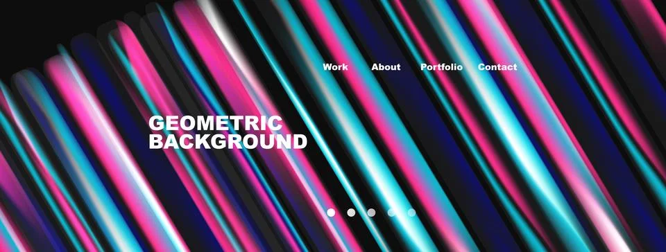 Abstract geometric background features vibrant diagonal lines. White text 스톡 일러스트