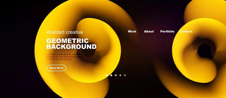 Abstract geometric background features vibrant orange swirls. Navigation 스톡 일러스트