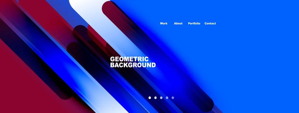Abstract geometric background features vibrant blue, red gradients. Navigatio 스톡 일러스트