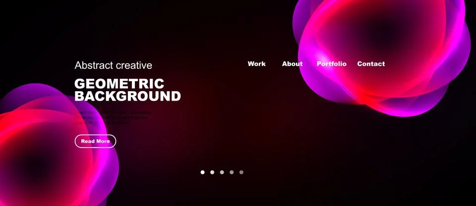 Abstract geometric background features vibrant pink shapes, dark space. Stock Illustration