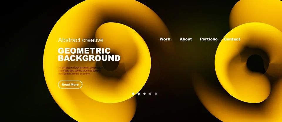 Abstract geometric background features vibrant yellow swirls. Navigation 스톡 일러스트