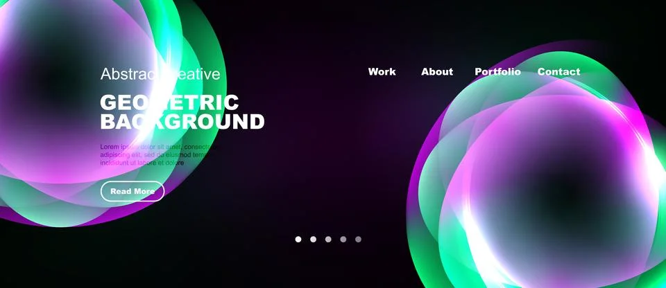 Abstract geometric background features vibrant colors, flowing shapes, text 스톡 일러스트