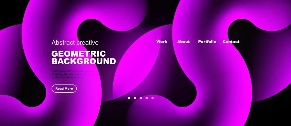 Abstract geometric background features vibrant purple waves, text elements, Illustrazione stock