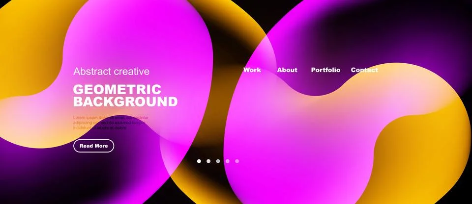 Abstract geometric background features vibrant orange, purple hues. Text 스톡 일러스트