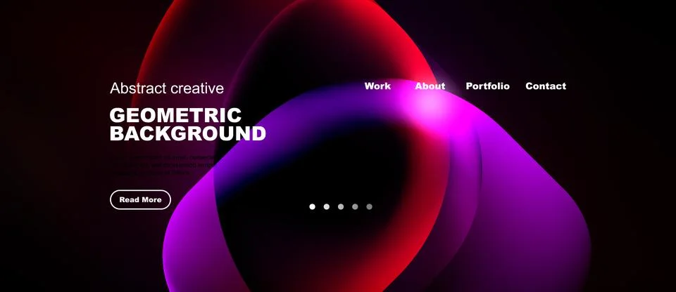 Abstract geometric background features vibrant purple, pink hues. Website h.. Stock Illustration