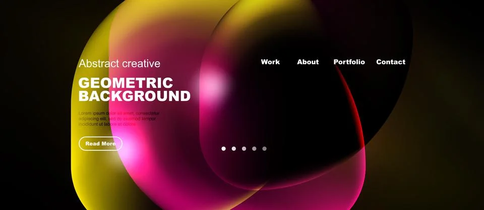 Abstract geometric background features vibrant color gradients. Website heade Illustrazione stock