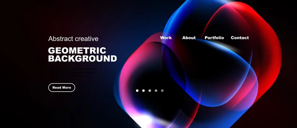 Abstract geometric background features vibrant curves, text elements, navig.. Stock Illustration