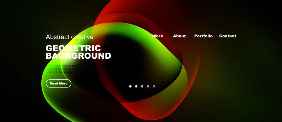Abstract geometric background features vibrant overlapping shapes. Dark bac.. Stock Illustration