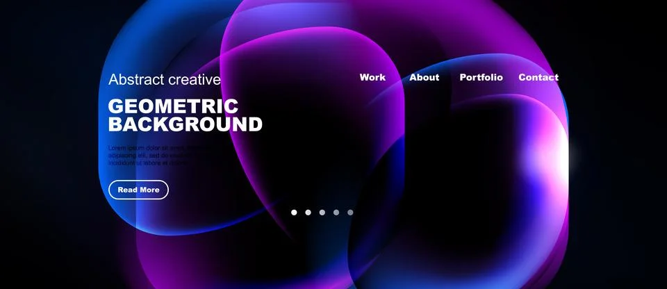 Abstract geometric background features vibrant purple, blue hues. Website Illustrazione stock