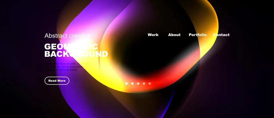 Abstract geometric background features vibrant colors, gradients. Website h.. Illustrazione stock