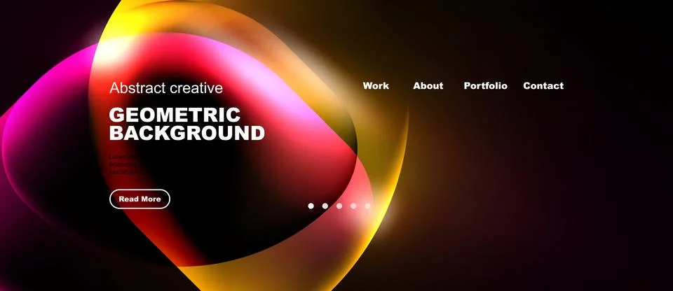 Abstract geometric background features vibrant colors, text elements, navig.. イラスト素材