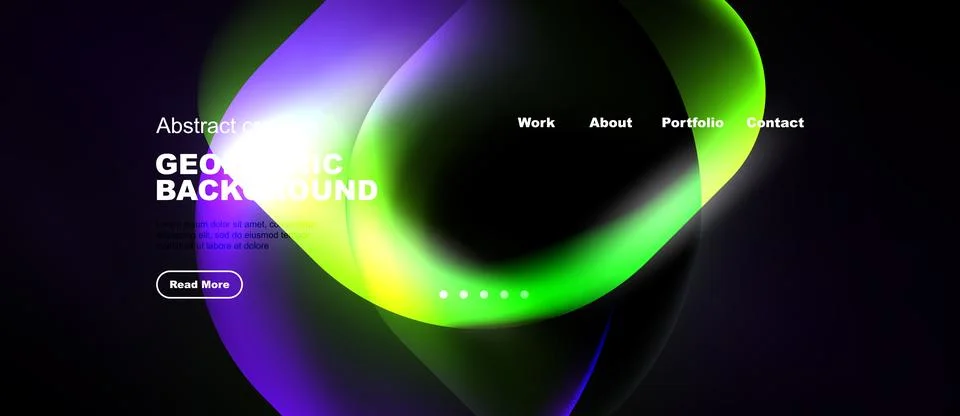 Abstract geometric background features vibrant colors, flowing shapes. Illustrazione stock