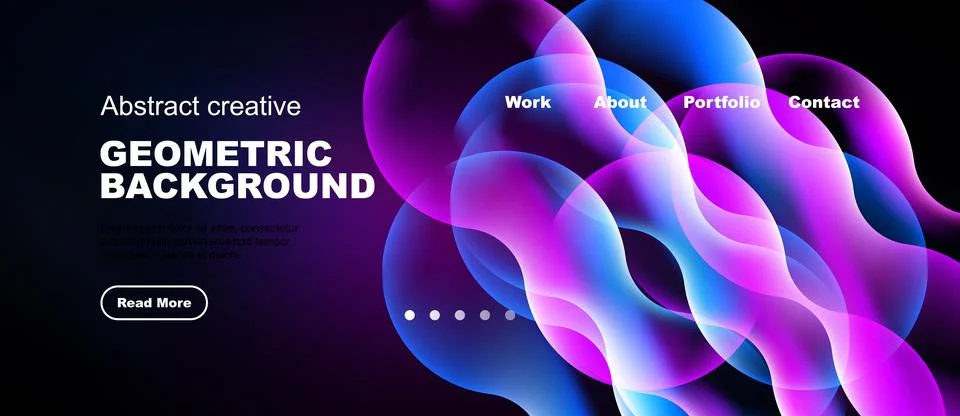 Abstract geometric background features vibrant colors, flowing shapes. Stock-Illustration