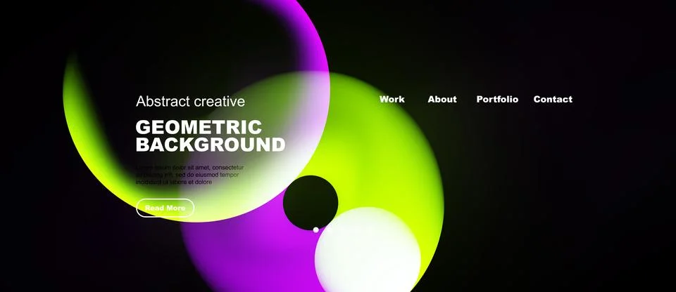Abstract geometric background features vibrant purple, green hues. Minimalist Stock-Illustration
