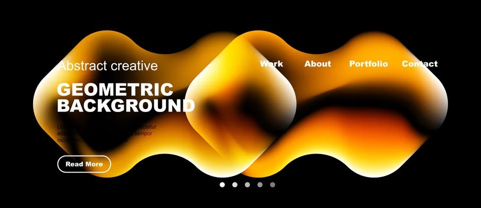 Abstract geometric background features vibrant orange, yellow gradients. Text Illustrazione stock