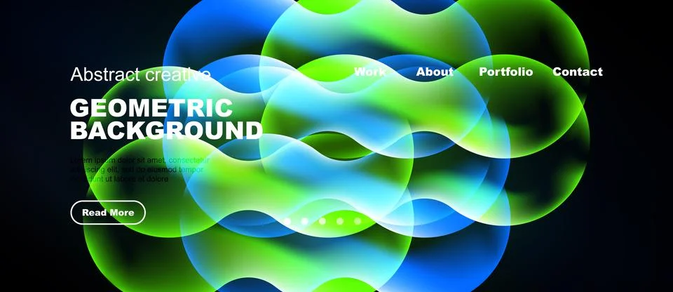 Abstract geometric background features vibrant blue, green hues. Website Illustrazione stock