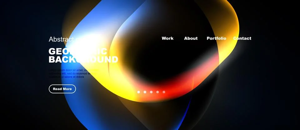 Abstract geometric background features vibrant color gradients. Website heade Stock Illustration