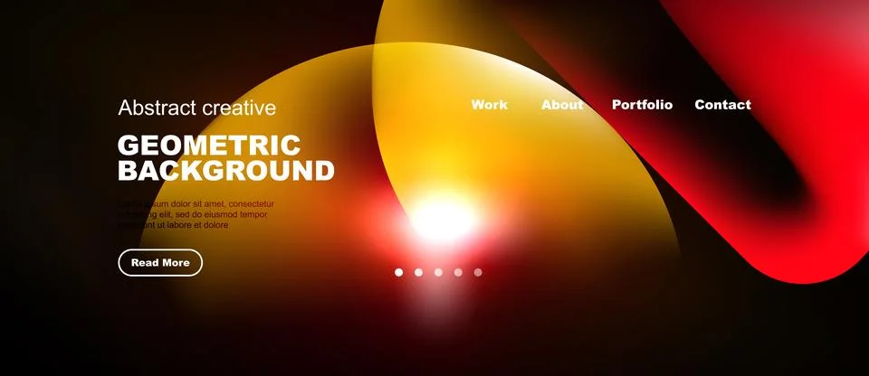Abstract geometric background features vibrant orange, yellow, red gradients. Stock Illustration