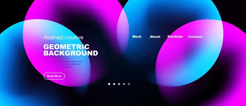 Abstract geometric background features vibrant pink, blue hues. Website heade Stock Illustration