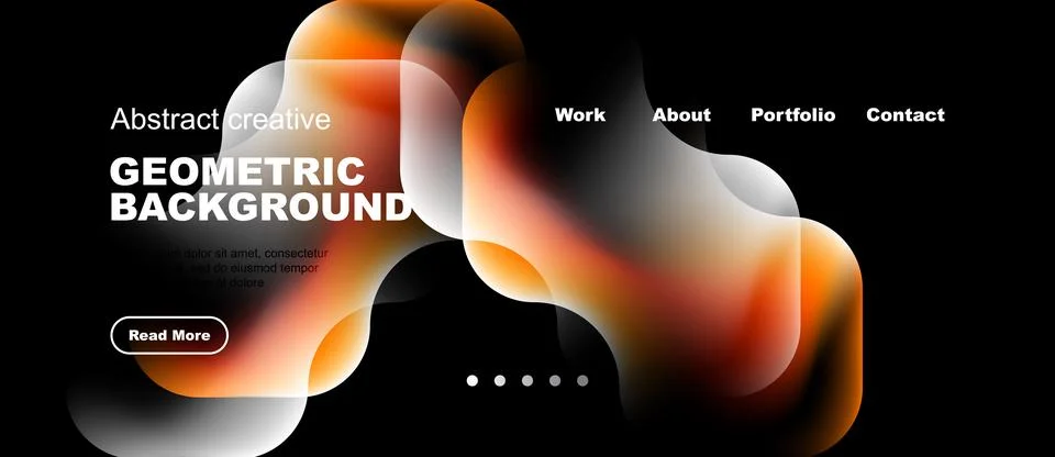 Abstract geometric background features vibrant orange shapes. Text includes.. Illustrazione stock
