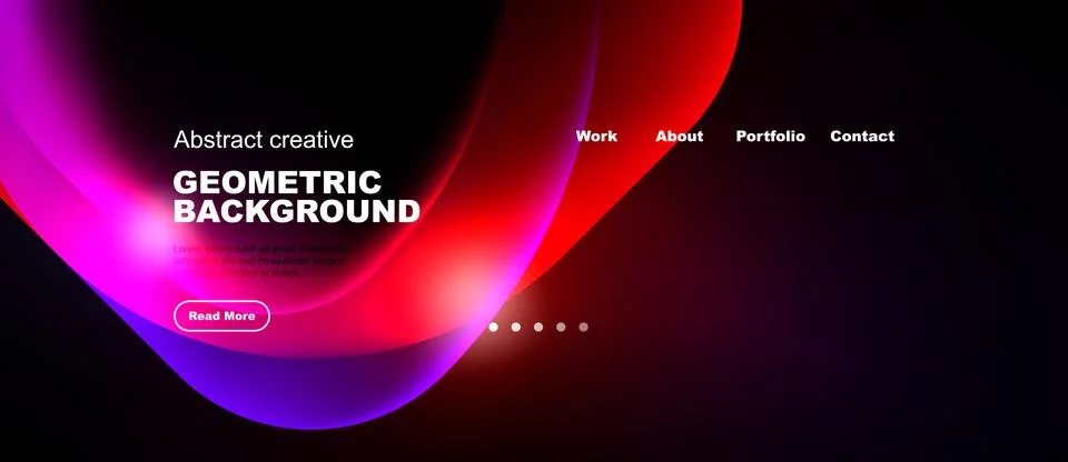 Abstract geometric background features vibrant purple, red hues. Website Illustrazione stock