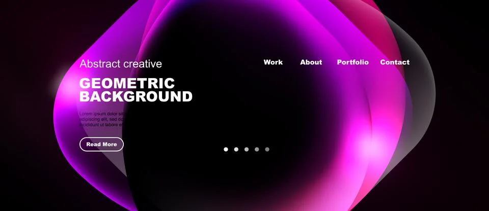 Abstract geometric background features vibrant pink, purple hues. Website h.. Illustrazione stock
