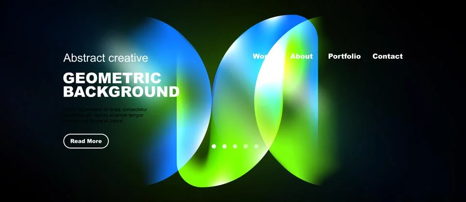 Abstract geometric background features vibrant blue, green gradients. Website Stock Illustration