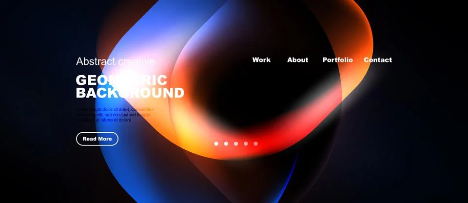 Abstract geometric background features vibrant colors, flowing shapes. Websit 스톡 일러스트