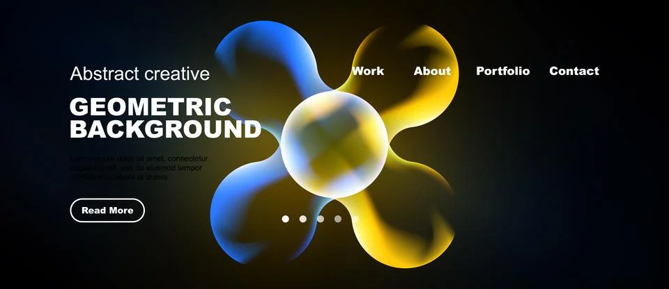 Abstract geometric background features vibrant shapes, text elements, navig.. Stock Illustration