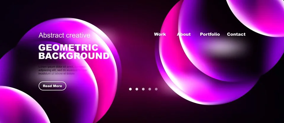 Abstract geometric background features vibrant pinks, purples, black. Website Illustrazione stock