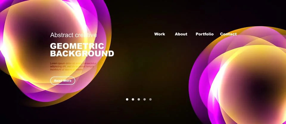Abstract geometric background features vibrant orange, yellow, purple hues. 库存插图