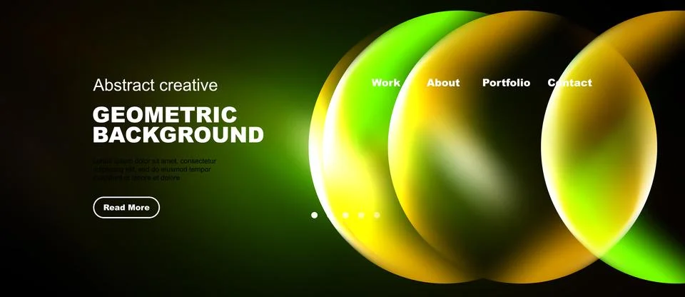 Abstract geometric background features vibrant gradients, circular shapes, Stock Illustration