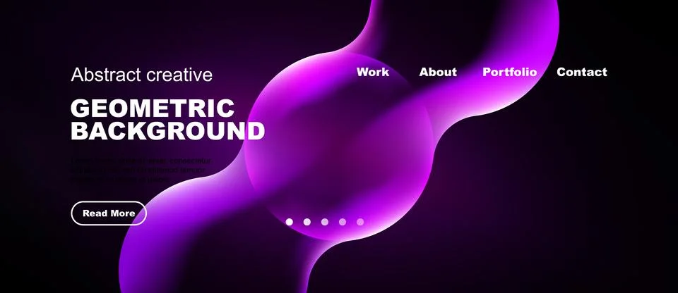 Abstract geometric background features vibrant purple hues, fluid shapes, Illustrazione stock