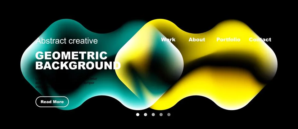 Abstract geometric background features vibrant teal, yellow gradients. Stock Illustration