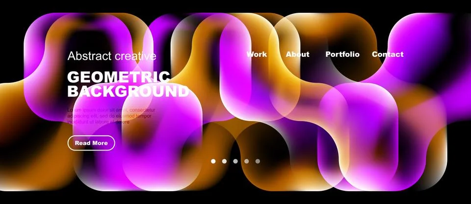 Abstract geometric background features vibrant orange, purple layers. Website Stock Illustration