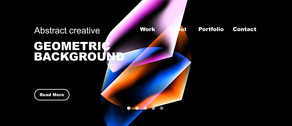 Abstract geometric background features vibrant colors, gradients. Minimalist Stock Illustration
