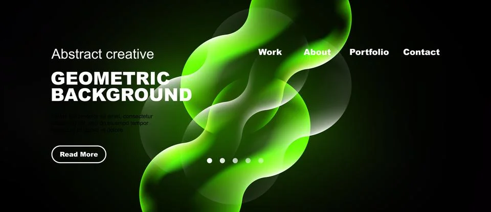 Abstract geometric background features vibrant green, yellow shapes. Website Stock Illustration