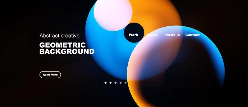 Abstract geometric background features vibrant overlapping circles. Navigatio Stock Illustration
