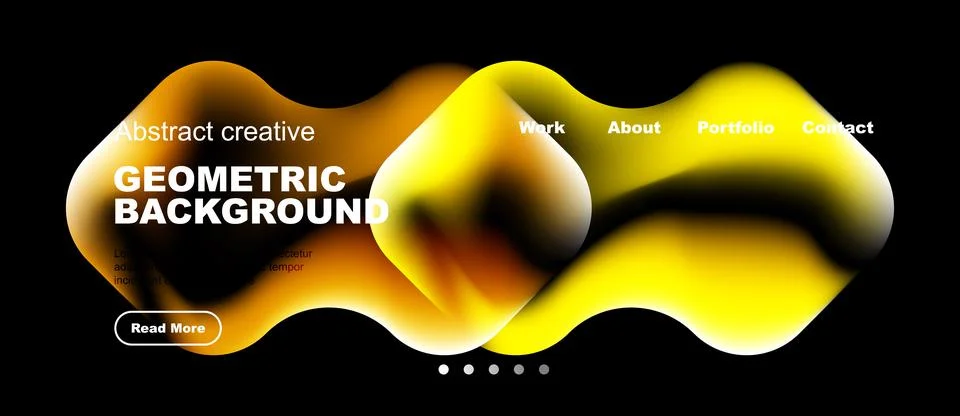 Abstract geometric background features vibrant orange, yellow waves. White te 스톡 일러스트
