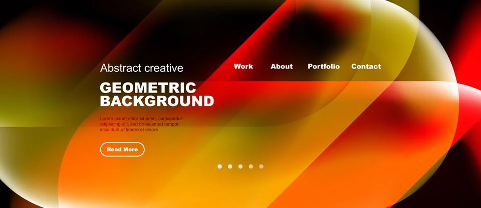 Abstract geometric background features vibrant orange, yellow hues. Navigatio Stock Illustration