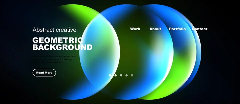 Abstract geometric background features vibrant blue, green gradients. Website イラスト素材