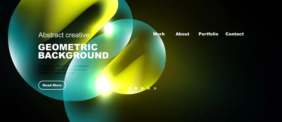 Abstract geometric background features vibrant colors, flowing shapes, text 스톡 일러스트