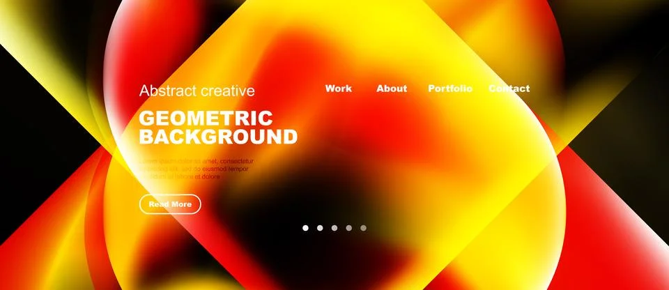 Abstract geometric background features vibrant orange, yellow hues. Navigatio Stock Illustration