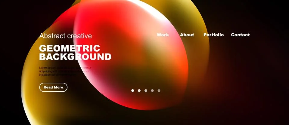 Abstract geometric background features vibrant colors, text elements, navig.. Stockillustratie