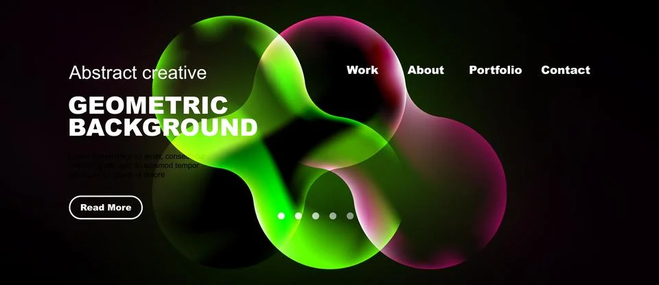 Abstract geometric background features vibrant overlapping shapes. Dark bac.. Stock Illustration