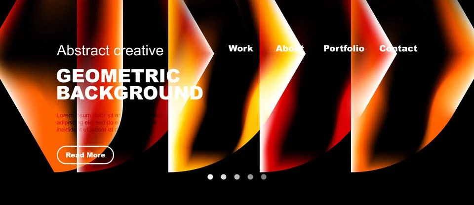 Abstract geometric background features vibrant orange, yellow hues. Website Stock Illustration