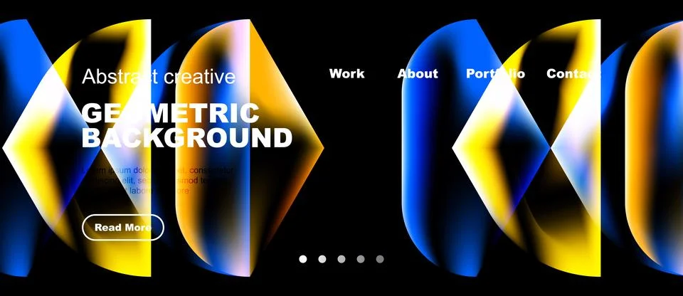 Abstract geometric background features vibrant blue, yellow hues. Navigation Stock Illustration